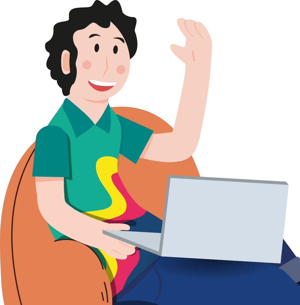 Ramiro sentado con laptop